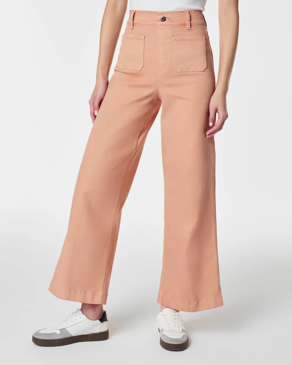 Tummy Control Cropped Wide-Leg Jeans