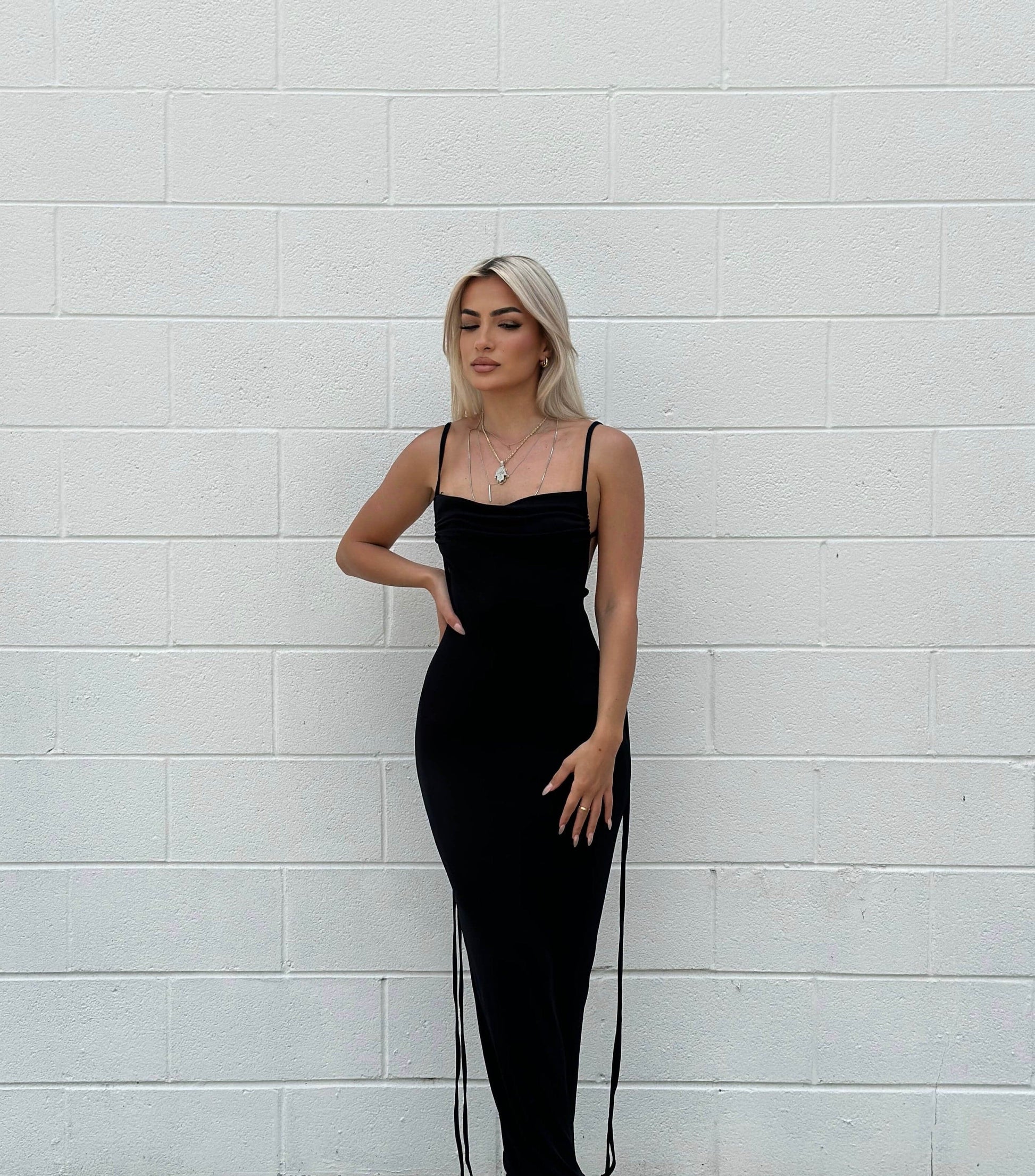 serenity backless dress Black Backless Maxi Dress