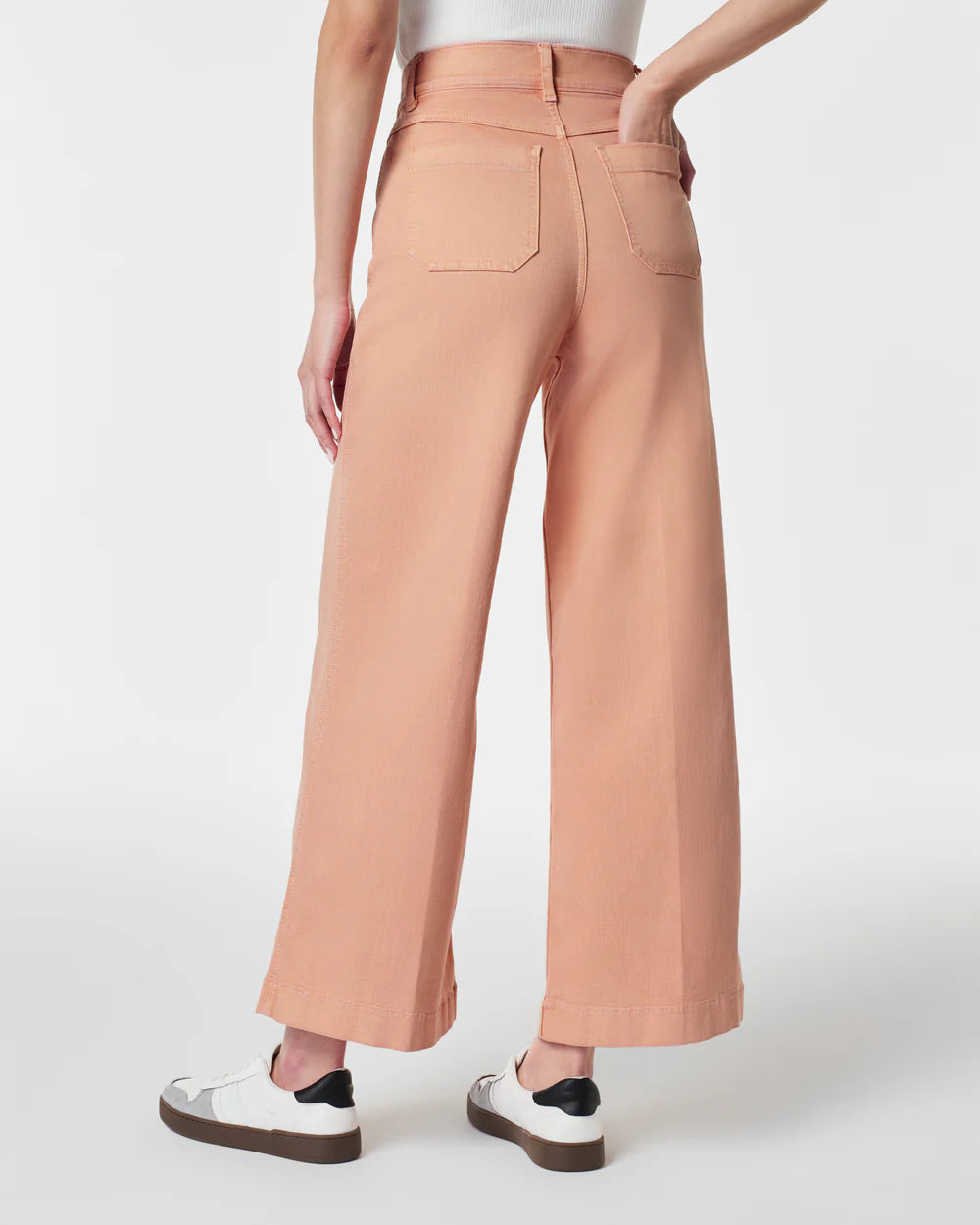 Tummy Control Cropped Wide-Leg Jeans