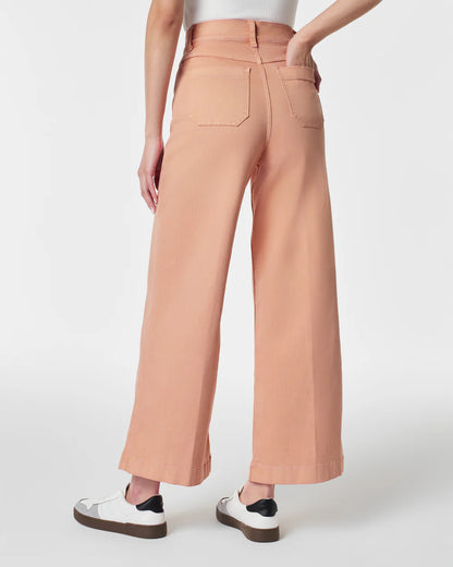 Tummy Control Cropped Wide-Leg Jeans