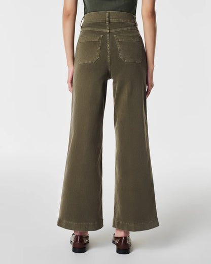 Tummy Control Cropped Wide-Leg Jeans