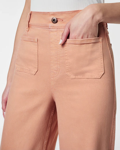 Tummy Control Cropped Wide-Leg Jeans