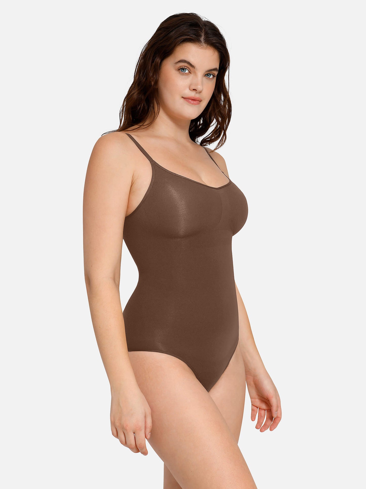 Feelingirl V Neck Tummy Control Thong Bodysuit