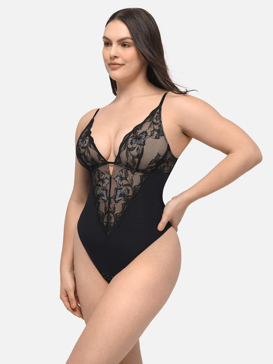 Feelingirl Sculpting Lace Shapewear Thong Bodysuit