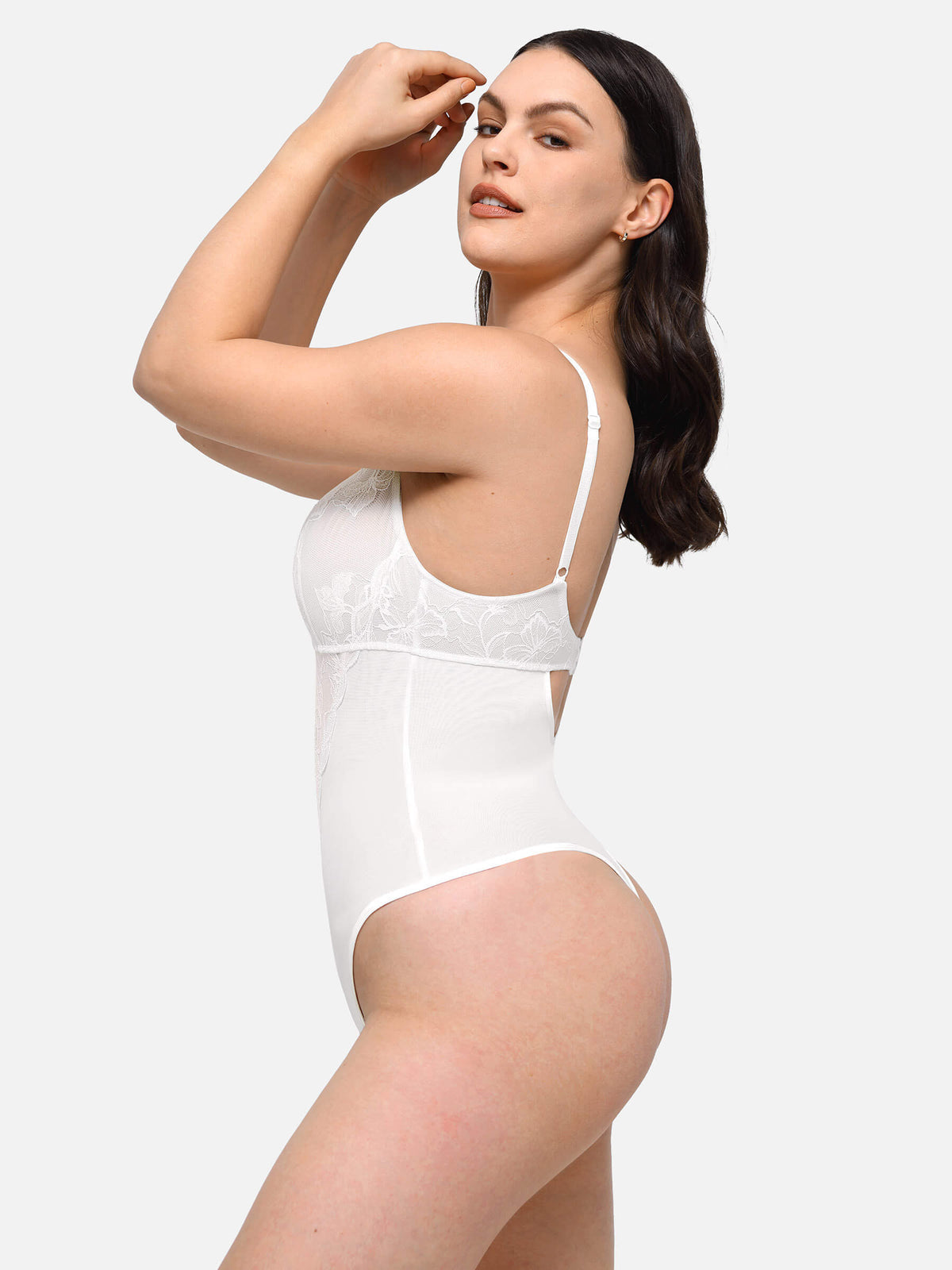 Feelingirl Sculpting Lace Shapewear Thong Bodysuit