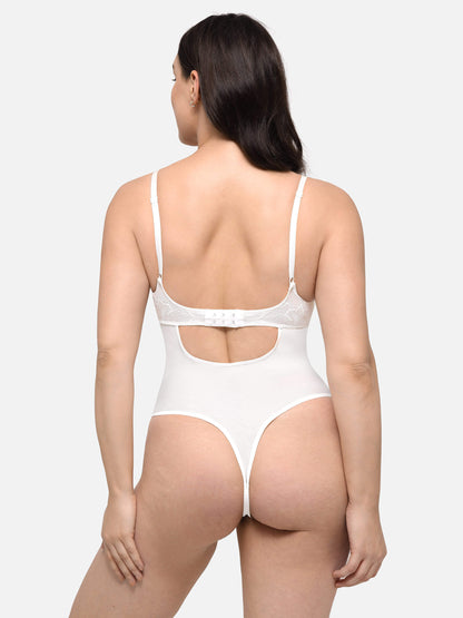 Feelingirl Sculpting Lace Shapewear Thong Bodysuit