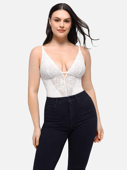 Feelingirl Sculpting Lace Shapewear Thong Bodysuit