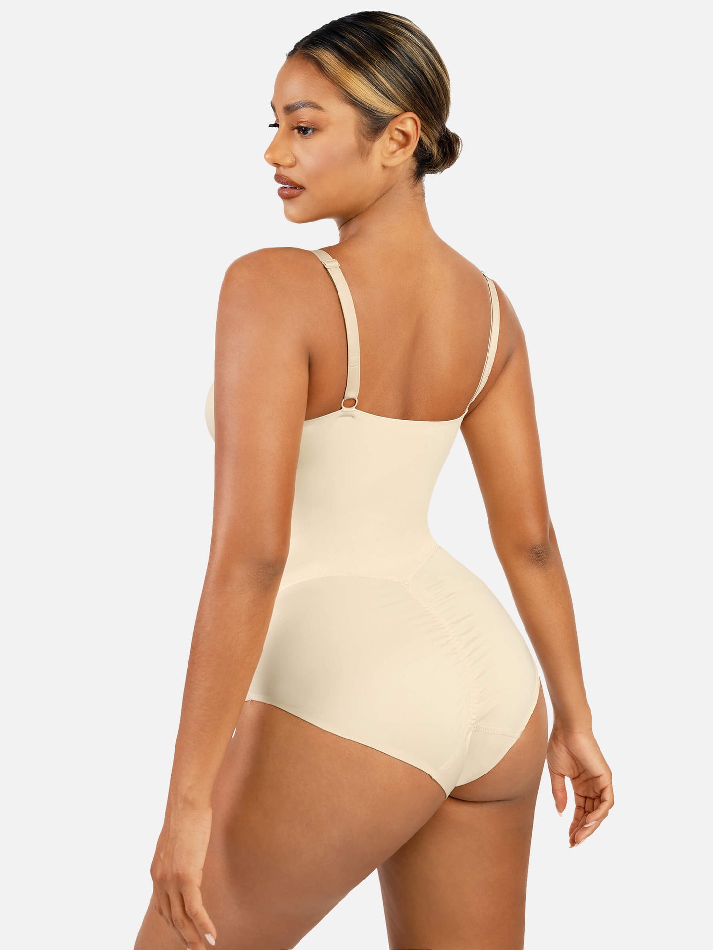 Feelingirl V Neck Tummy Control Thong Bodysuit