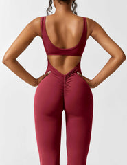 V-Back Flared Jumpsuit