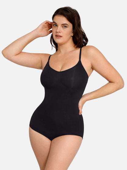 Feelingirl V Neck Tummy Control Thong Bodysuit