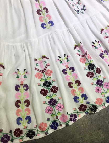 Boho Inspired Floral Embroidered Maxi Dress – Grace in Every Stitch