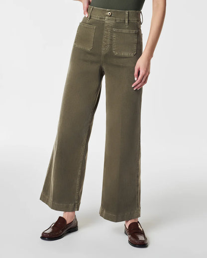 Tummy Control Cropped Wide-Leg Jeans