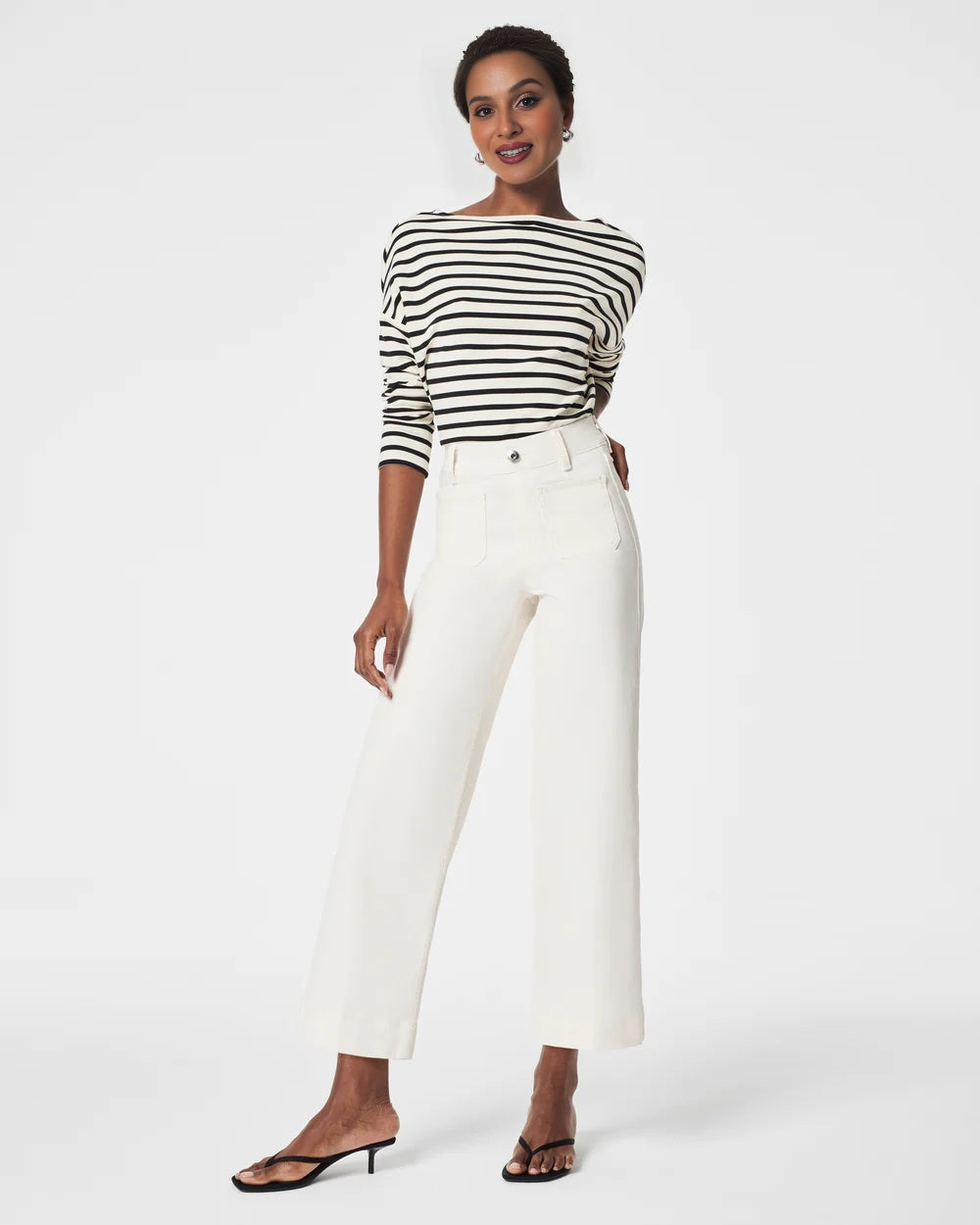 Tummy Control Cropped Wide-Leg Jeans