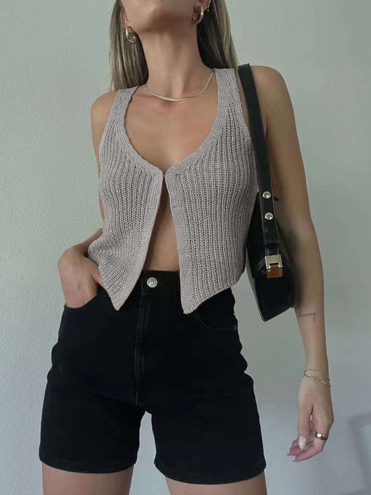 Knit Tank Top Hook and Eye