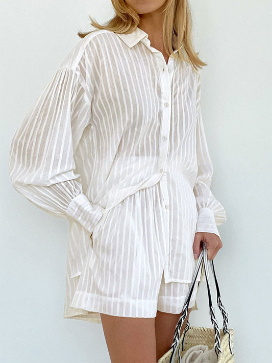 Cloud Nine Pinstripe Cover Up Two Piece Set