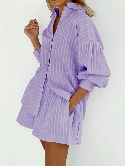 Cloud Nine Pinstripe Cover Up Two Piece Set