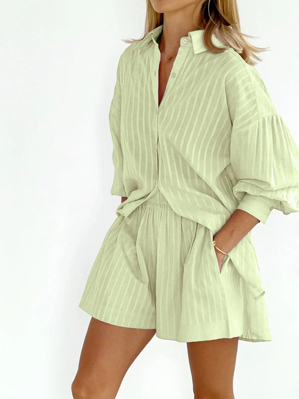 Cloud Nine Pinstripe Cover Up Two Piece Set