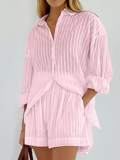 Cloud Nine Pinstripe Cover Up Two Piece Set